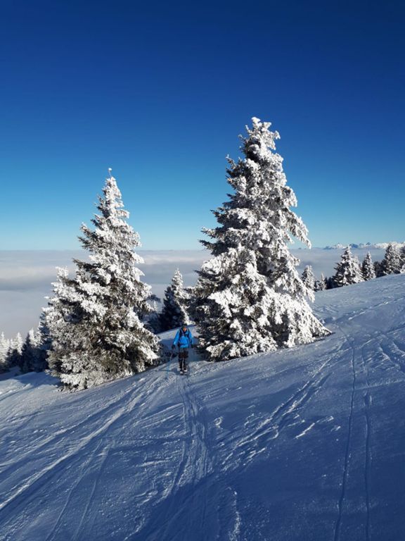 Ski de randonnée Le Grand Rocher à partir du foyer de fond du Col du Barrioz