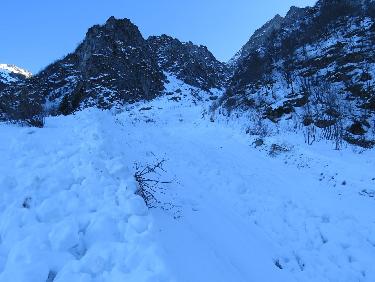 Avalanches du couloir accÃ¨s col de Vay