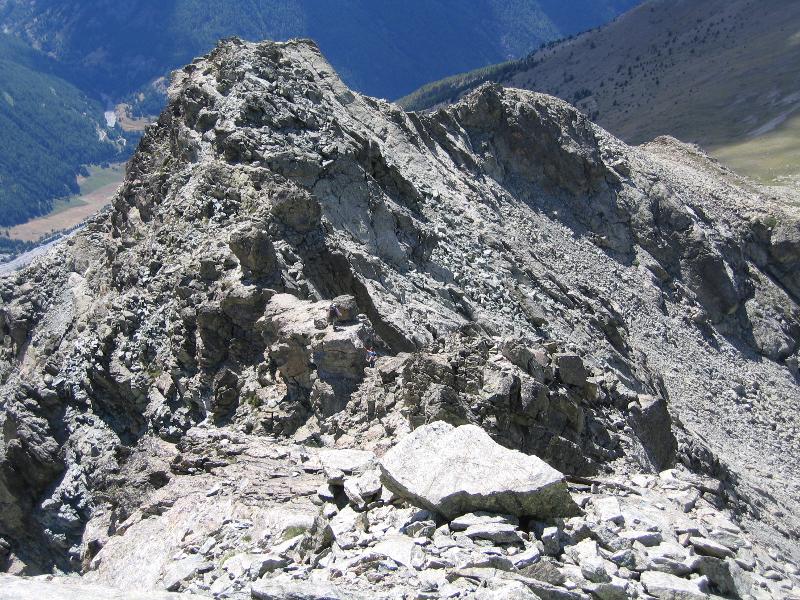 Aperçu de la partie basse de l'arête