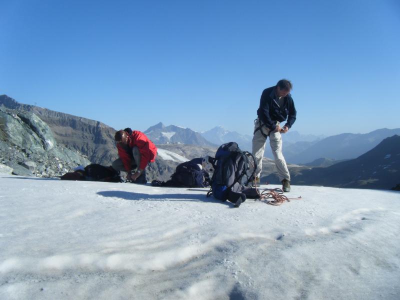 Arrivée sur le glacier