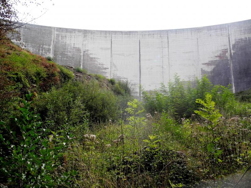 Au pied du barrage du Piney