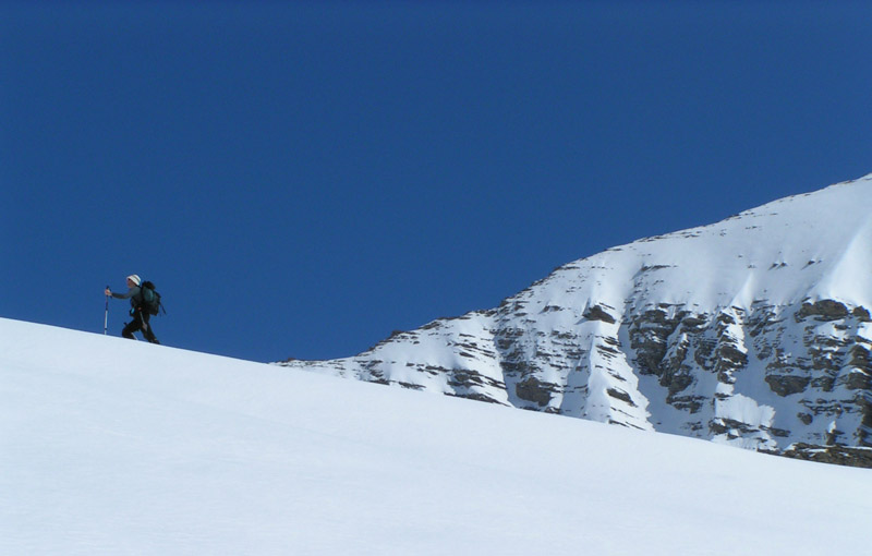 Avant la pente finale du Roc Blanc.