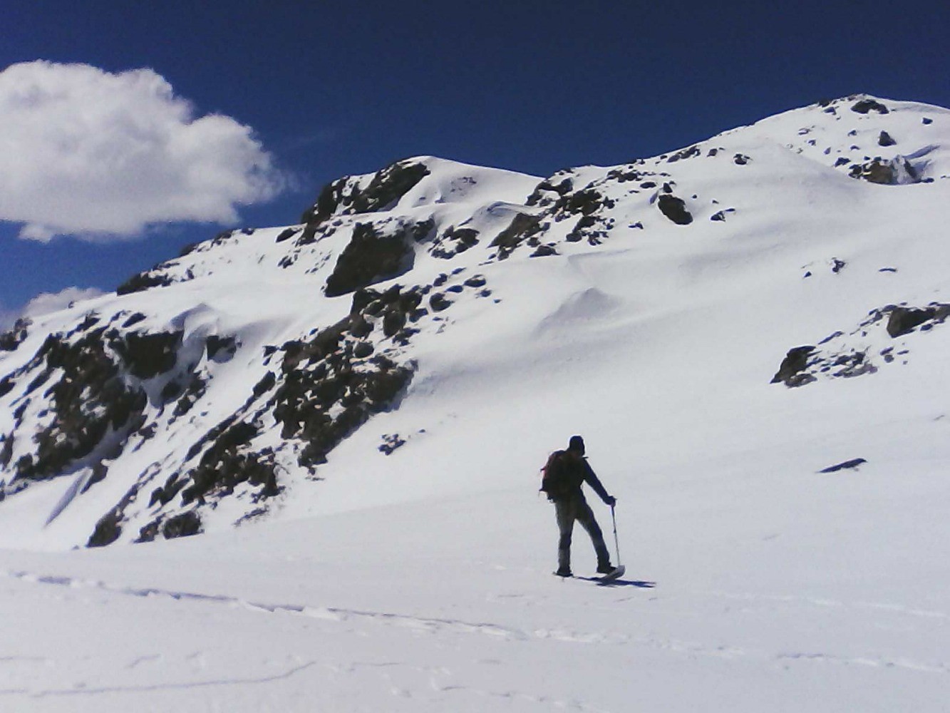 Au col du Ruffy -christian devant Roc Blanc