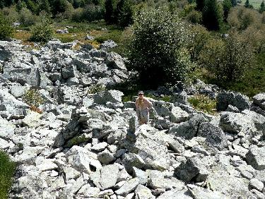 Au pied de la coulÃ©e de blocs Ã  remonter