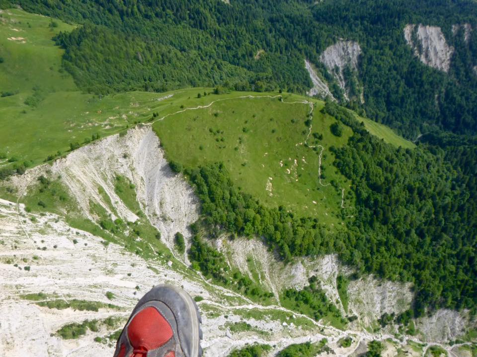 Passage au dessus du sentier parcouru ce matin