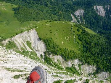 Passage au dessus du sentier parcouru ce matin