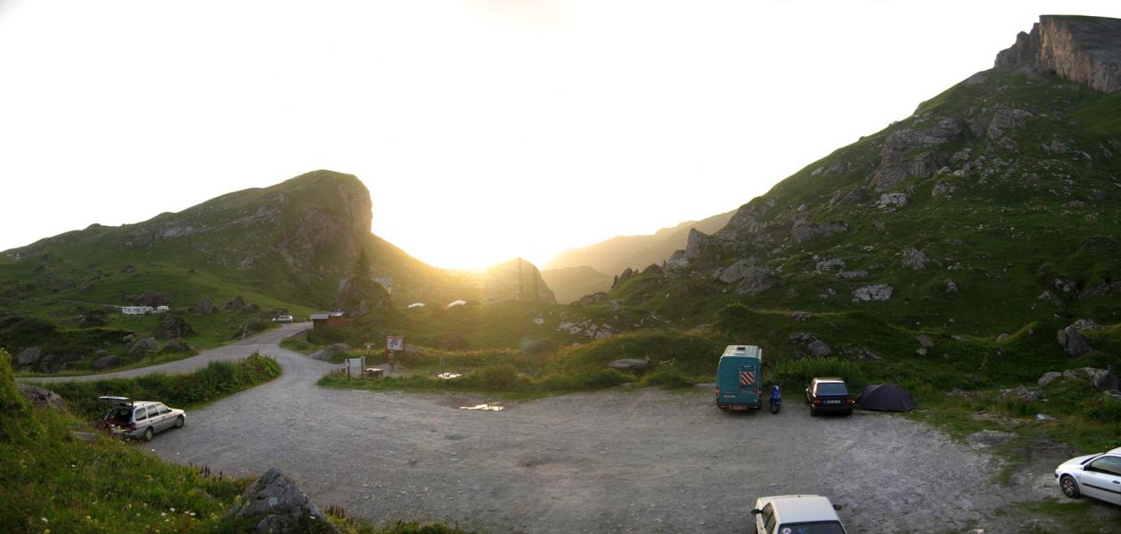 coucher de soleil entre le Roc du Biolley et la Ro