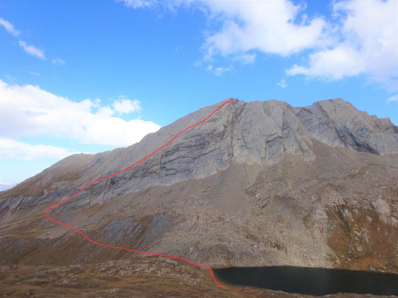 CrÃªte de la Taillante, itinÃ©raire depuis le lac ForÃ©ant