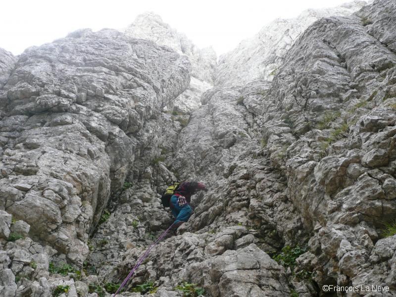 Dans la VN du Mt Aiguille (Vercors)