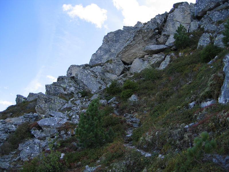Dans la partie basse de l'arête