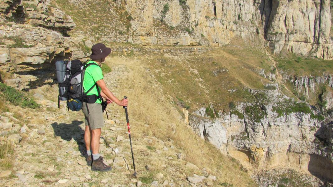 Début de la vire de Roche Rousse