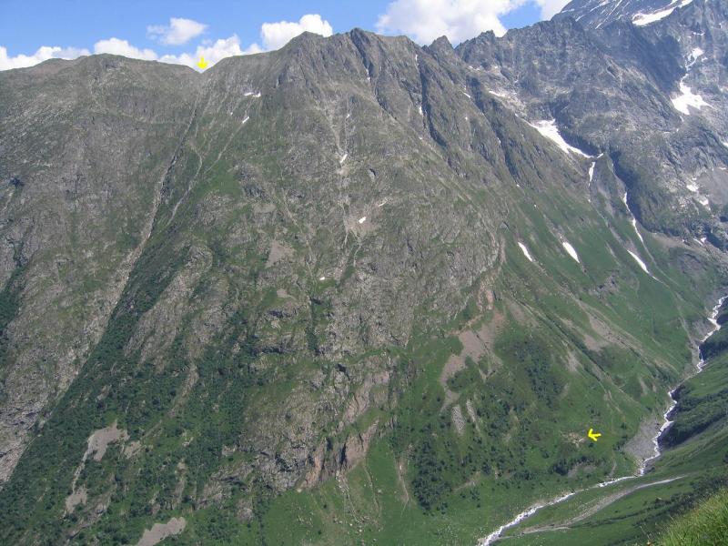 Depuis la crête de la cime du pied de Barry
