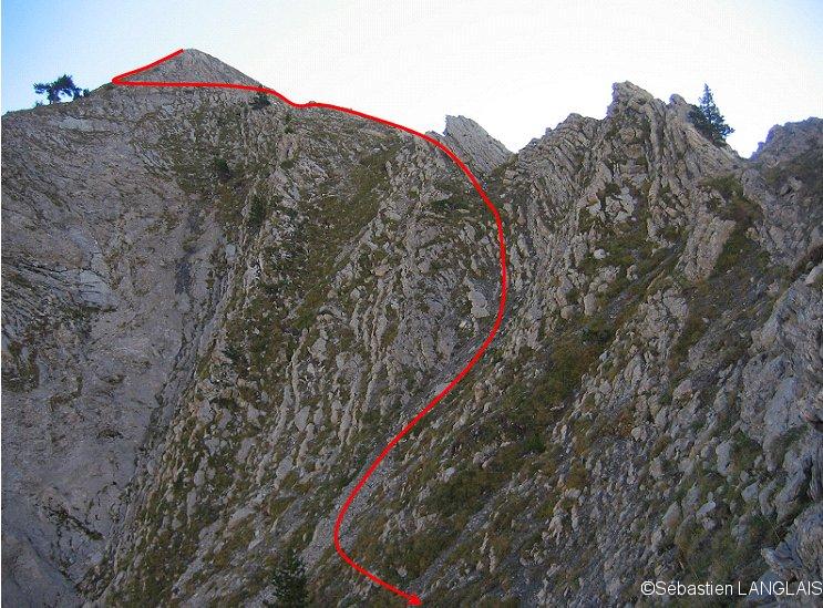 Descente entre la Croix de Q et la pas del'Ours