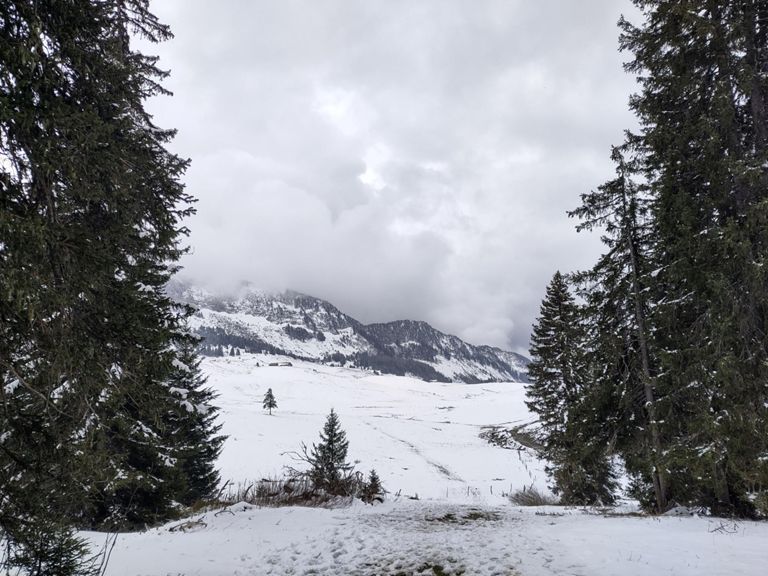 Petite sortie au glieres dans la neige et la boue 🤩