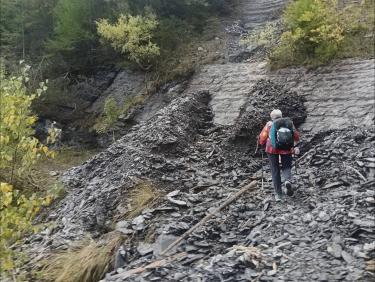 De gros éboulements sur le sentier