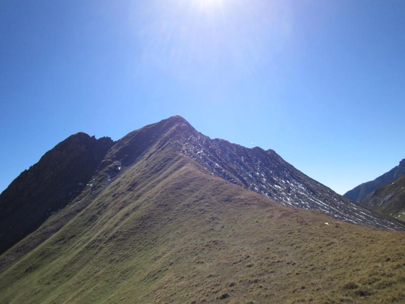 début de l'arête de descente