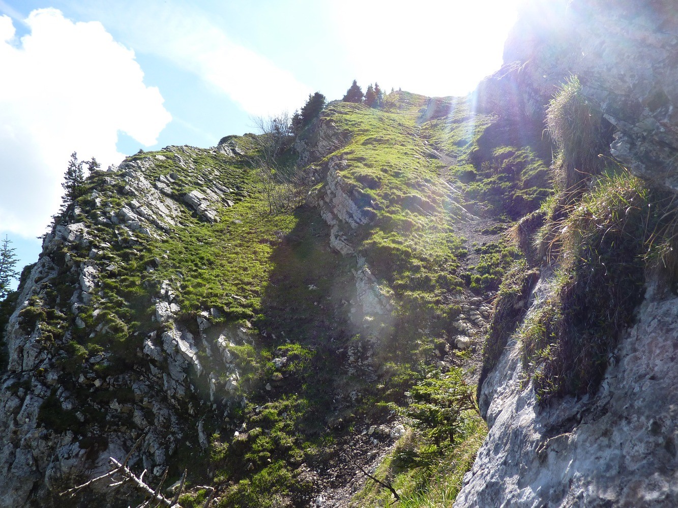 Depuis le pied du couloir nord