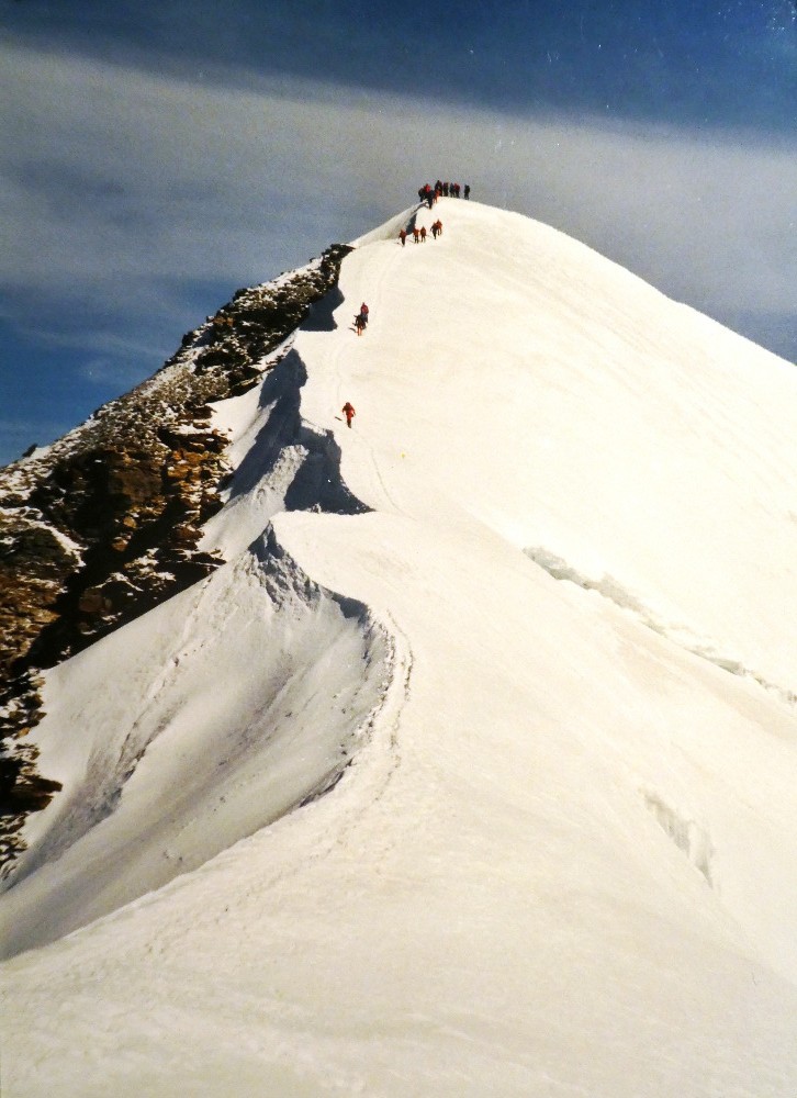 Fin de descente de l'arÃªte, vue arriÃ¨re