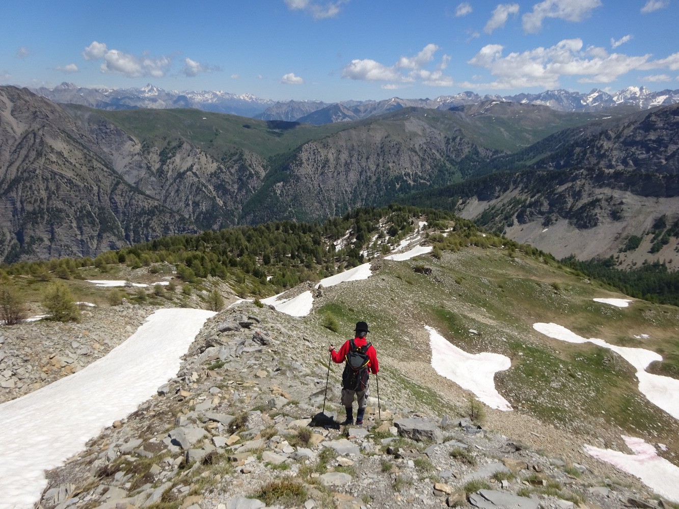 Descente depuis les Croix vers la chapelle de Pra Leydon