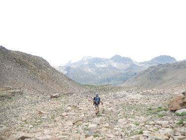 Descente vers le lac Faravel.