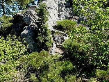 Désescalade du rocher précédent
