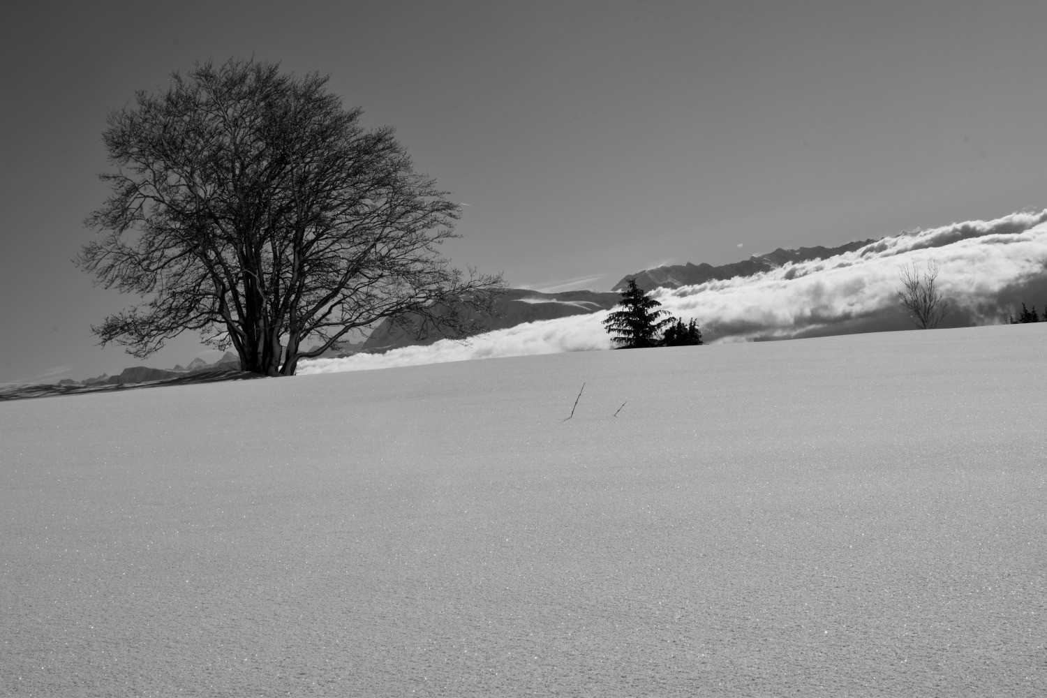 MÃ©lange de neige et nuages