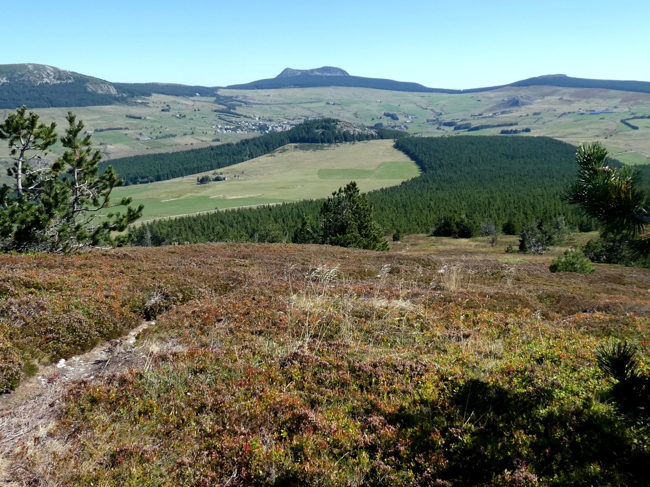 Du sommet, de G Ã  D : Alambre, les Estables, MÃ©zenc et Rechausseyre, Chaulet