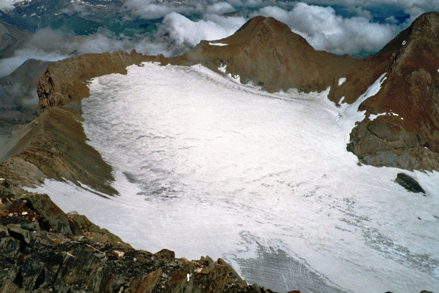 Du sommet, le glacier Lombard
