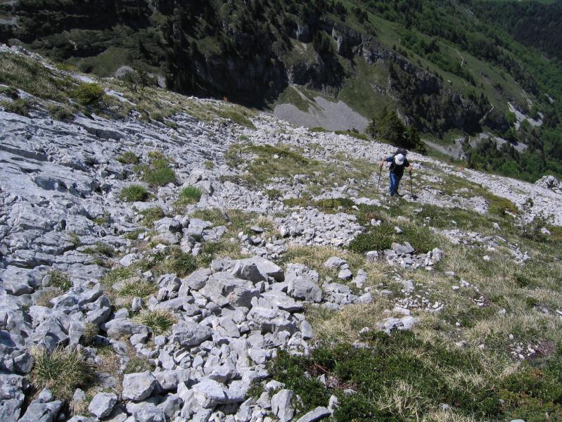 En pleine pente sous le sommet