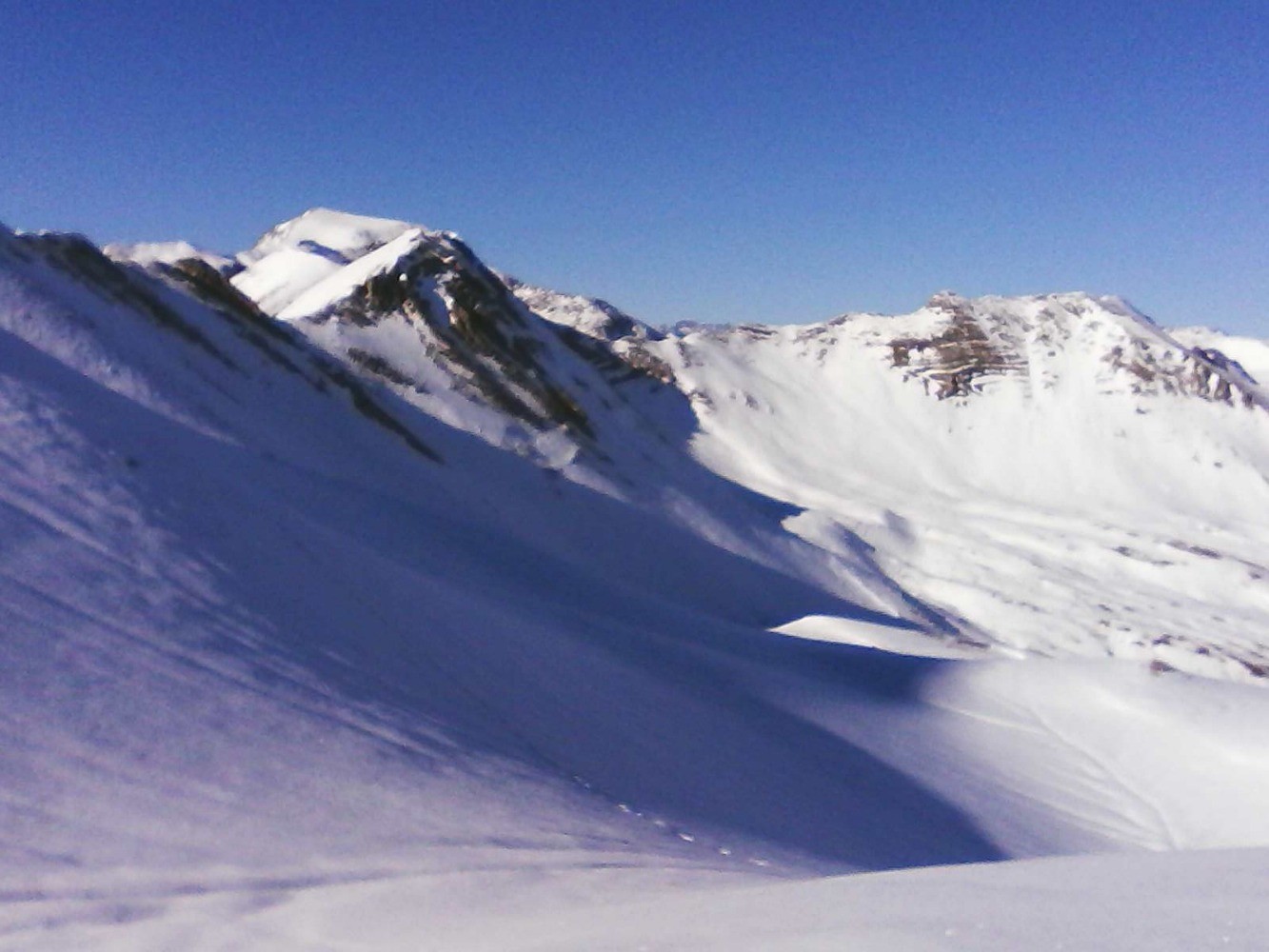 en enfilade : col des cordÃ©lias-pic de pied brun- mourre froid
