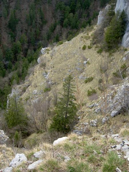 Fin de la vire médiane vue du haut
