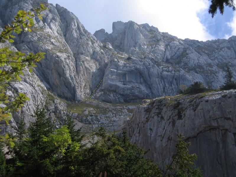 Fissure cheminée du versant Ouest de la double brè