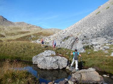 Franchissement du ruisseau du Chardonnet vers 2290m