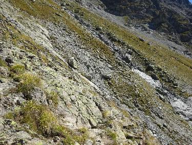 Interruption du sentier au passage de l&apos;Ã©paule rocheuse
