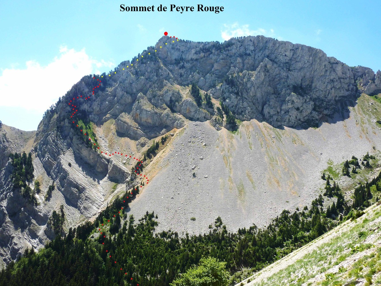 Sommet de Peyre Rouge Par le versant nord