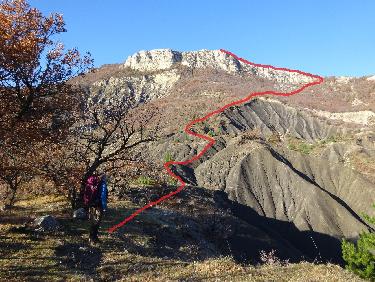 ItinÃ©raire de traversÃ©e des marnes et de montÃ©e au roc de Gloritte