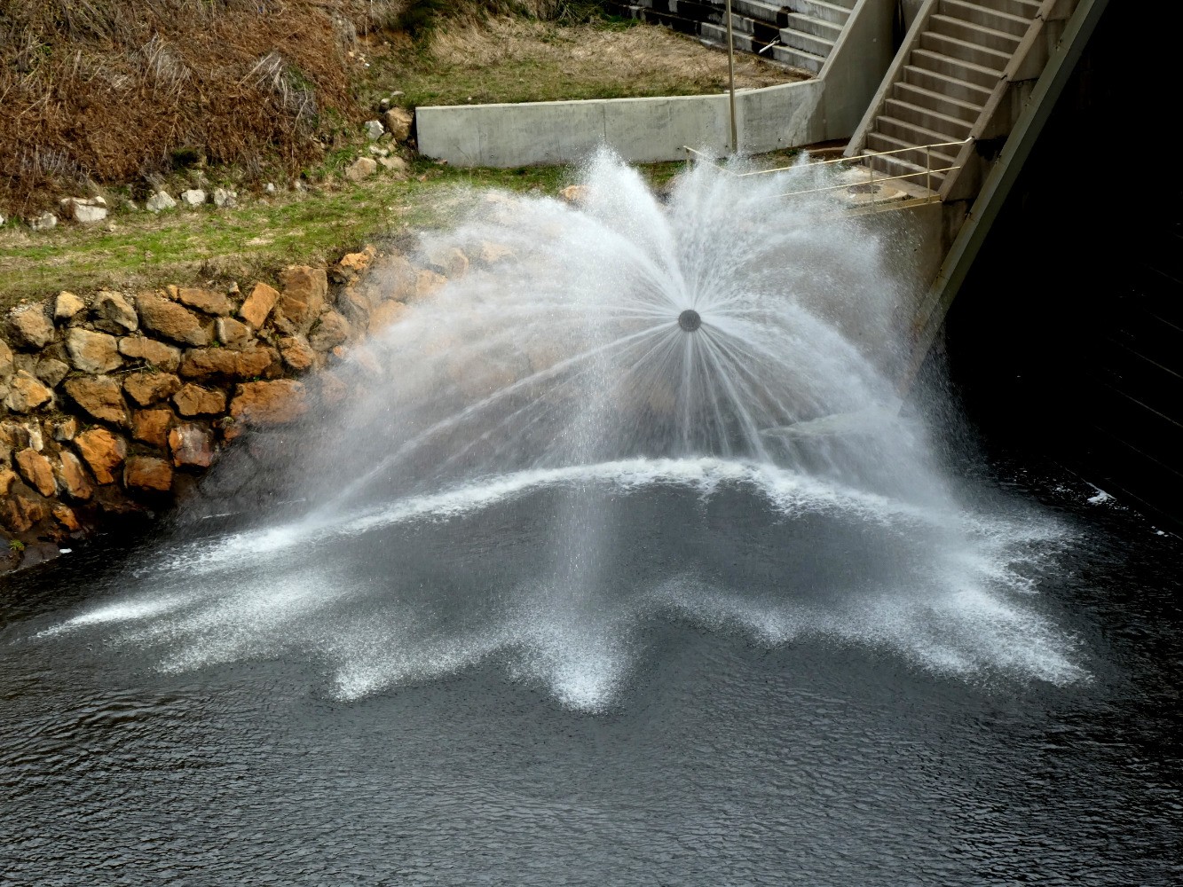 jeu d'eau (depuis la rive gauche)