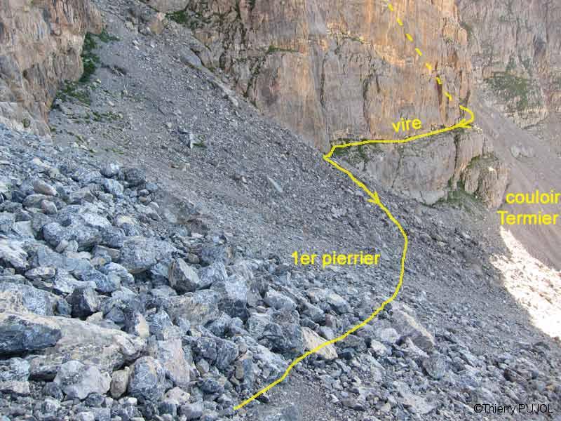 La vire et le 1er pierrier