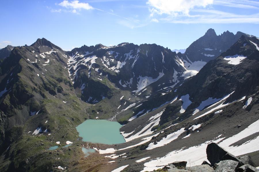 Lac Blanc vu dur sommet de la Petite Lance