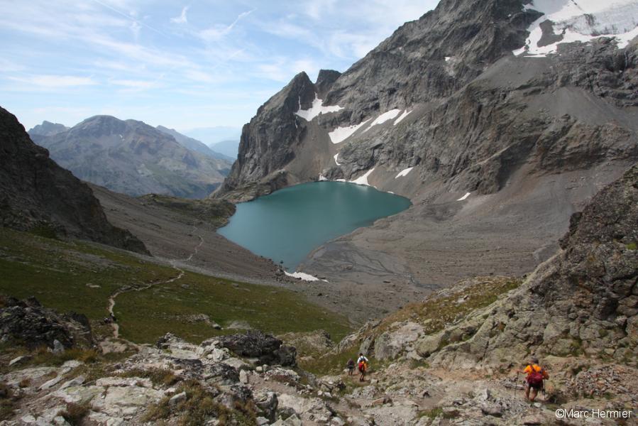 Lac de l'Eychauda depuis le col des Grangettes