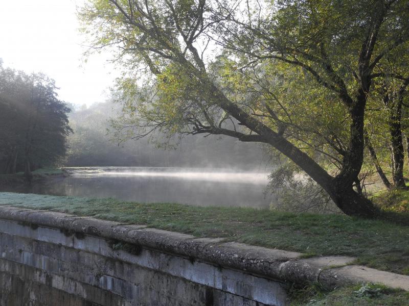 Le petit lac dans les brumes