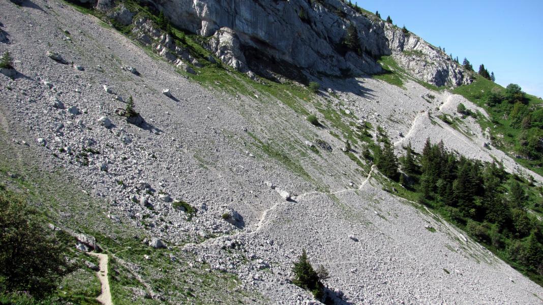 Le sentier de retour vers le Col de l'Arc