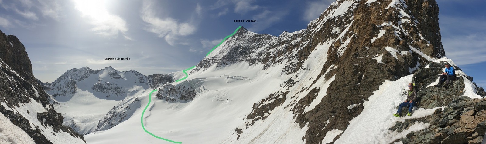 ItinÃ©raire depuis le Col du Greffier pour rejoindre la Selle de l'Albaron