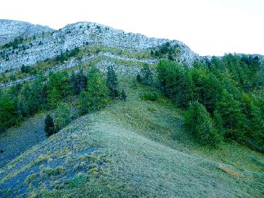 La croupe sous la falaise