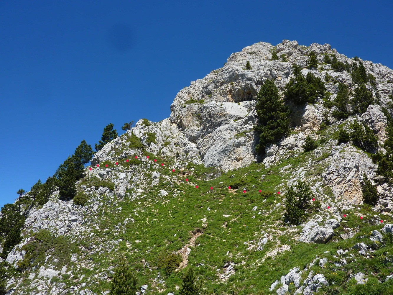La facette sud, et le tracÃ© du passage 