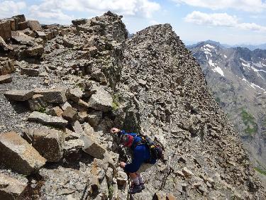 La tÃªte du Clot : descente du premier Ã©tage de la paroi
