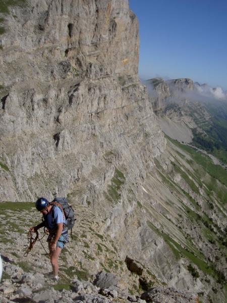 la sortie de l'arête