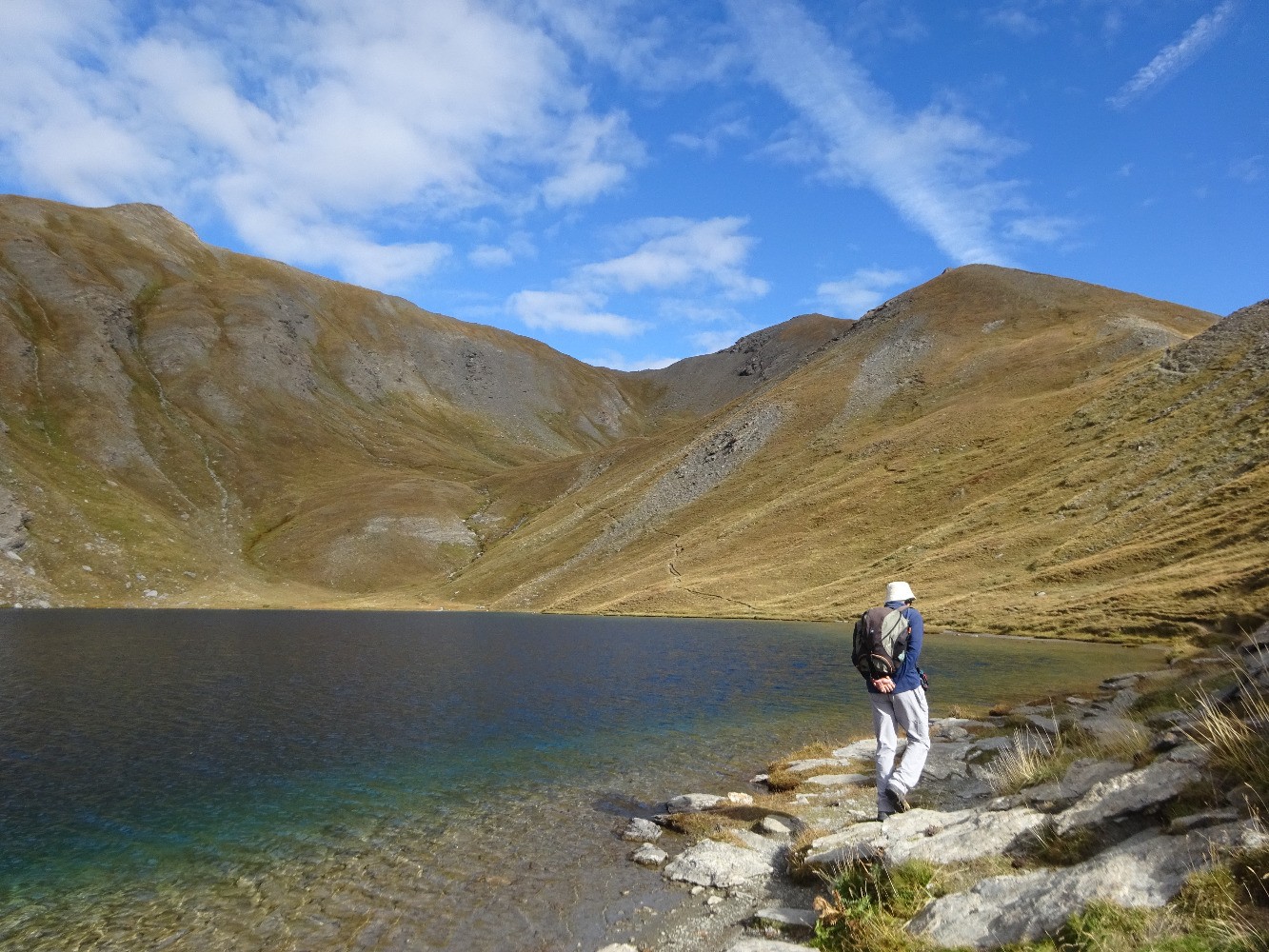 Lac du Grand Laus, col du Petit Malrif et pic du Malrif Ã  droite