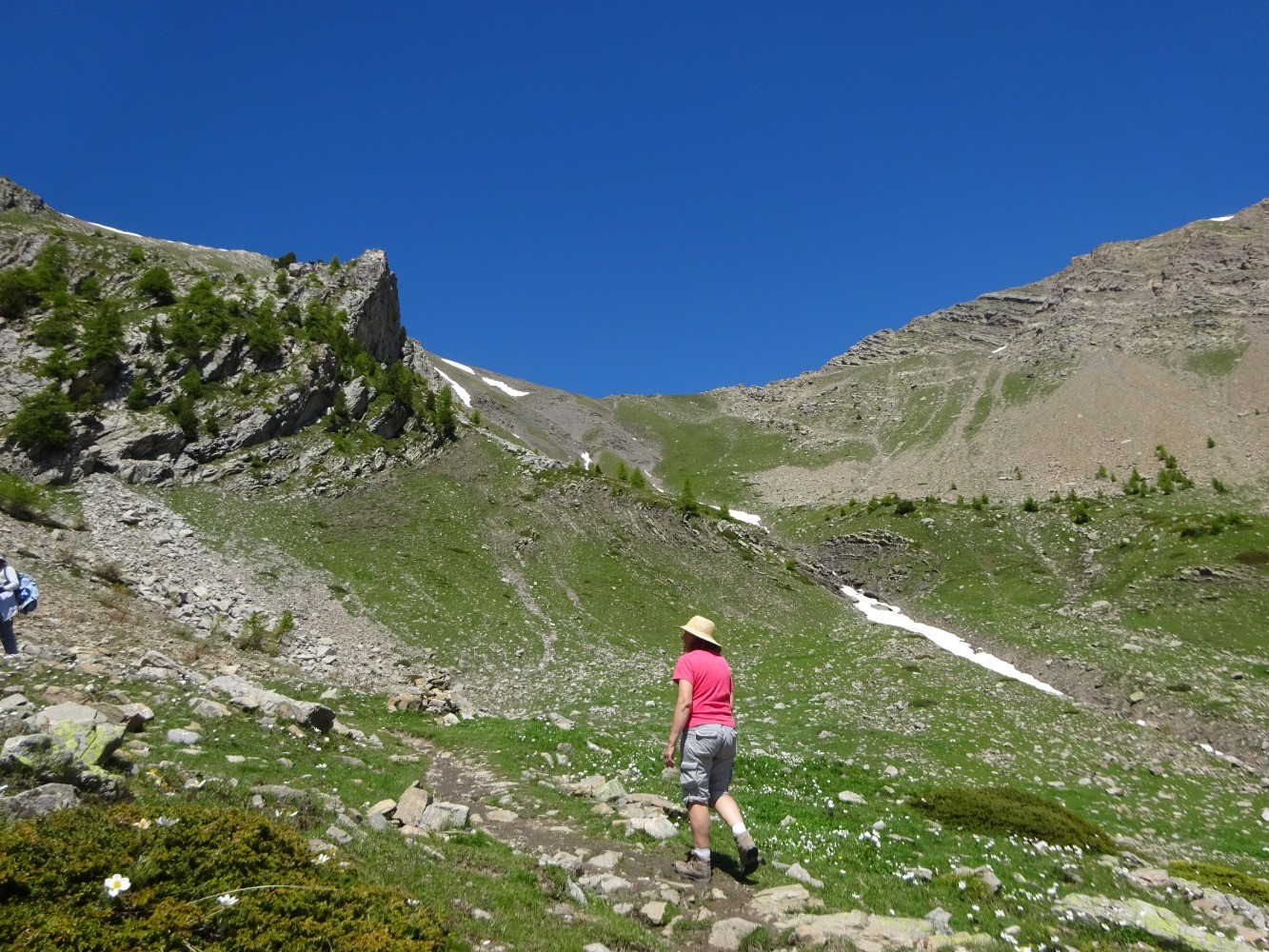 Le col de Trempa-Latz vu du sentier de montÃ©e au mont Guillaume