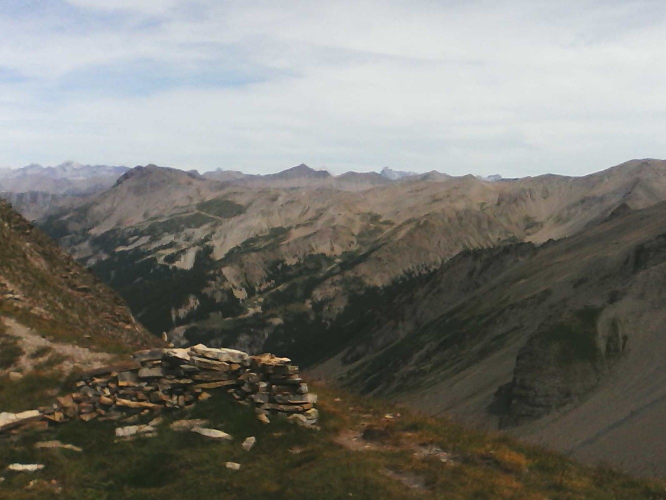 le gros cairn du col - direction queyras sud